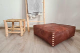 Square leather ottoman pouf Themorner
