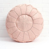 Round Leather Pouf - Nude Pink Themorner