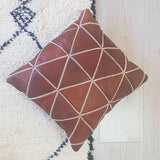 SET OF 2 Leather Pillow Cover with embroidery Themorner