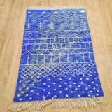 Vintage Blue Moroccan Beni Ourain rug Themorner