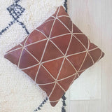 Embroidery Leather cushion Cover Themorner