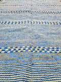Moroccan berber Zanafi Kilim rug -  5 x 3.3 Ft blue and white TheMorner
