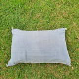 Light Blue Moroccan Lumbar Sabra Cushion Cover , Cactus Silk Pillow Throw TheMorner