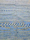 Moroccan berber Zanafi Kilim rug -  5 x 3.3 Ft blue and white TheMorner