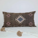 Large Soft Brown Moroccan sabra Cactus Pillow cover , handmade Large Lumbar berber Moroccan Boho cactus cushion cover 37X20 TheMorner