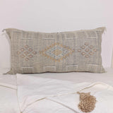 Large Soft Grey Moroccan sabra Cactus Pillow cover , handmade Large Lumbar berber Moroccan Boho cactus cushion cover 37X20 TheMorner