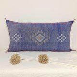 Large Soft Blue Moroccan sabra Cactus Pillow cover , handmade Large Lumbar berber Moroccan Boho cactus cushion cover 37X20 TheMorner