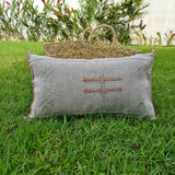 Light gray Moroccan Lumbar Sabra Cushion Cover , Cactus Silk Pillow Throw TheMorner