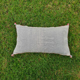 Light gray Moroccan Lumbar Sabra Cushion Cover , Cactus Silk Pillow Throw TheMorner