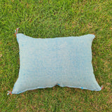 Light Blue Moroccan Lumbar Sabra Cushion Cover , Cactus Silk Pillow Throw TheMorner