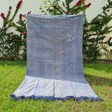 Blue Sabra Rug 4.6x7.9 ft Moroccan Cactus Silk Rug Moroccan rug / Bohemian Rug Moroccan Style Carpet TheMorner
