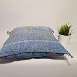 Blue sabra Cactus Pillow cover  , handmade berber Moroccan Bohemian cactus cushion cover TheMorner