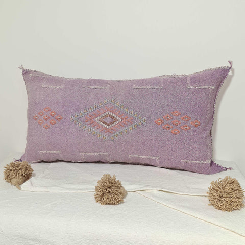 Large Soft Purple Moroccan sabra Cactus Pillow cover , handmade Large Lumbar berber Moroccan Boho cactus cushion cover 37X20 TheMorner