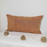 Large Soft Red Moroccan sabra Cactus Pillow cover , handmade Large Lumbar berber Moroccan Boho cactus cushion cover 37X20 TheMorner