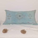 Large Soft Blue  Moroccan sabra Cactus Pillow cover , handmade Large Lumbar berber Moroccan Boho cactus cushion cover 37X20 TheMorner