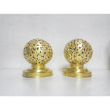 Set of 2 Brass Moroccan Candle Holder Themorner