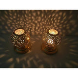 Set of 2 Brass Moroccan Candle Holder Themorner
