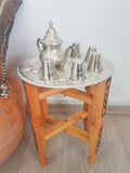 Set Of Moroccan Brass table With tea and Glasses Themorner