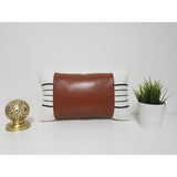 Modern cotton and faux leather Pillow Cover Themorner