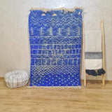 Vintage Blue Moroccan Beni Ourain rug Themorner